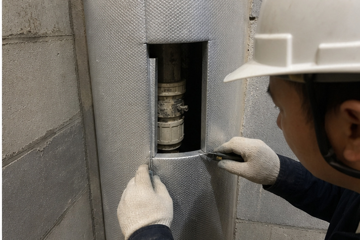 06|管道隔音施工:花小钱把楼上冲水声挡在墙里相关示意图